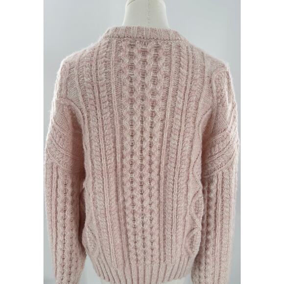 Tularosa Pink Cableknit Sweater Small Oversized Cabincore Thick Knit NWOT - Picture 3 of 8